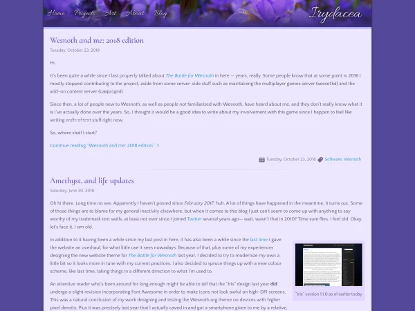 Blog screenshot